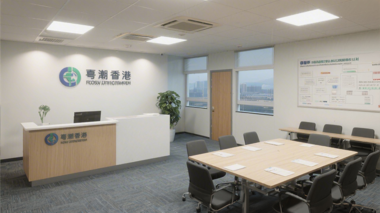 Kowloon office interior with reception desk, clean signage, and a meeting space ready for training discussions and course planning sessions.